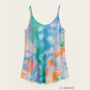 Rosegal Blue Green Silver Chain Link Racerback Satin Flowy Tank Top Size Large